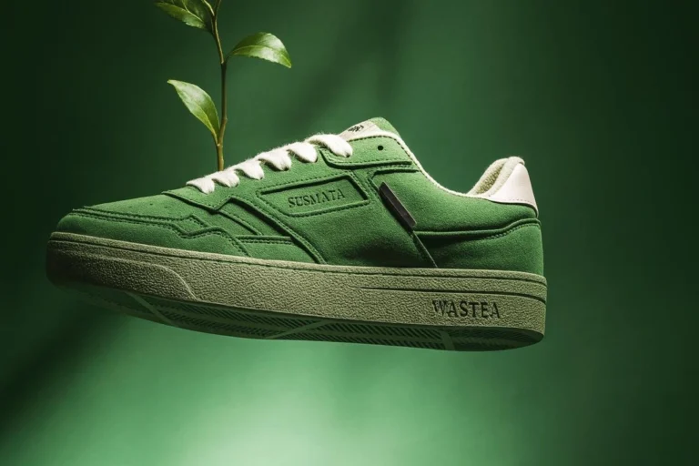 Materialinnovation zum Anziehen: Der Sneaker aus pflanzlichen und abfallbasierten Werkstoffen zeigt, wie industriell skalierbare Materiallösungen der SUSMATA AG in marktfähige Produkte münden. Ein Schuh auf Tee Basis? Klinkt verrückt aber diese Materialinnovation für die Textilindustrie hat es in sich. Wastea von Susmata